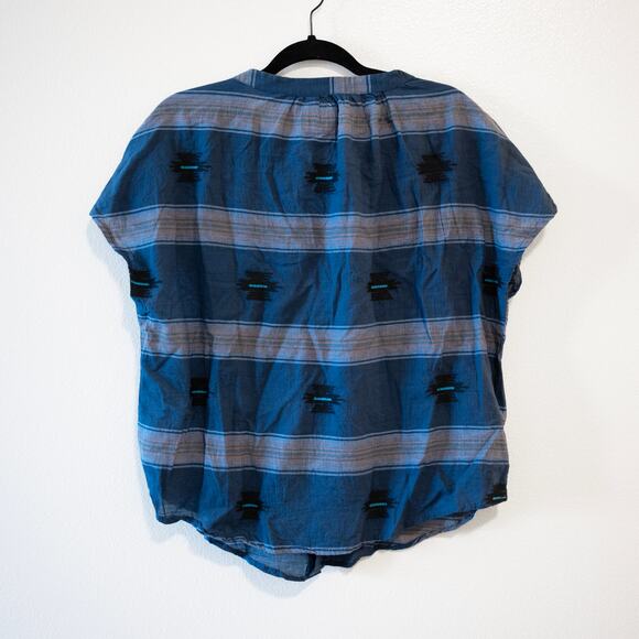 BSBEE Ollie Shirt Encino Navy Boho Southwestern Print 100% Cotton SZ S - Picture 4 of 8